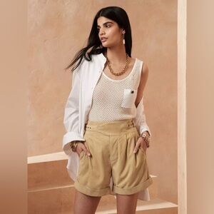 Normcore Banana Republic High Waist suede Explorer safari shorts (discontinued)